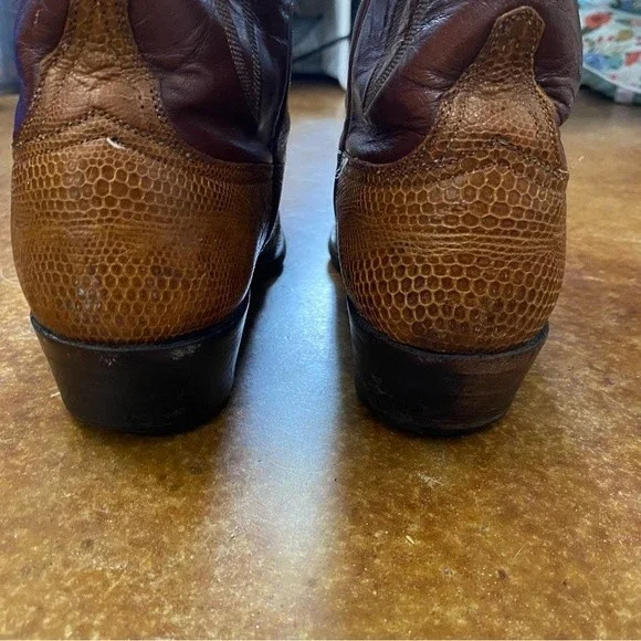Vintage Lucchese Classic Western Lizard Boots L6089 24 Size 9.5 D